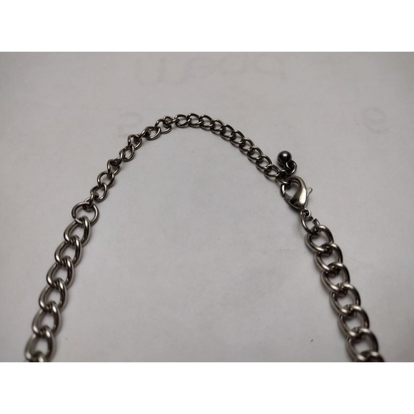 Vintage Black Bubble Necklace Silver Tone Adjustable Statement Chunky‎ - Picture 6 of 7